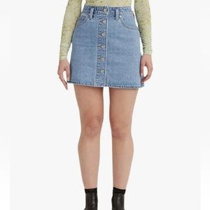 Levi's Blue Button-Up Mini Skirt